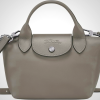 Longchamp Le Pliage X-Small Leather Tote Shoulder Bag in Turtledove
