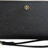 Tory Burch Women's Emerson Zip Continental Wallet (Black) emerson college ranking