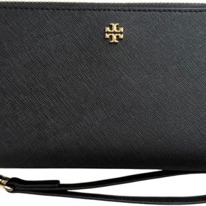 Tory Burch Women's Emerson Zip Continental Wallet (Black) emerson college ranking