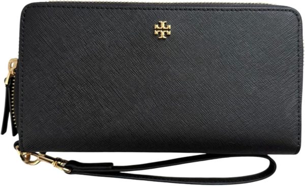Tory Burch Women's Emerson Zip Continental Wallet (Black) emerson college ranking