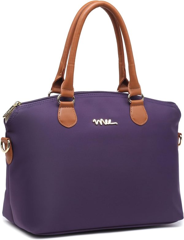 Water-Resistant Nylon Top Handle Satchel Handbag with Multiple Pockets handbag brands