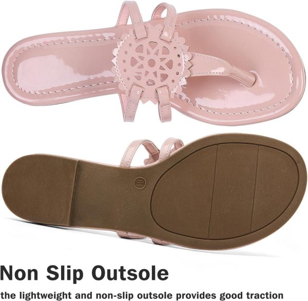 katliu Women's Flat Sandals Flip Flop Sandals Comfortable Dressy Thong Sandals-4