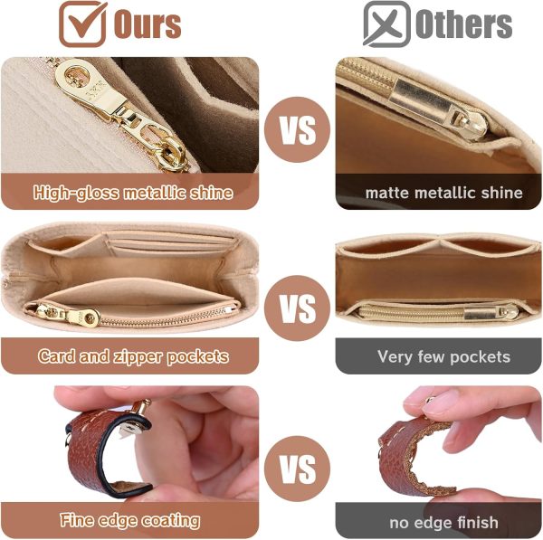 Replacement Purse Straps with Multi-Pocket Handbag Organizer for Longchomp Tote (2-Pack) handbag