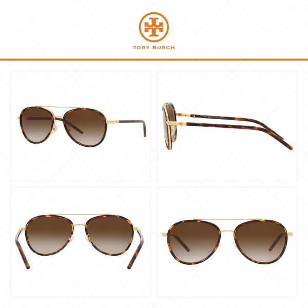 Tory Burch TY6089 Aviator Sunglasses for Women +BUNDLE with ACCESSORY EYEWEAR KIT ty6089 tory burch