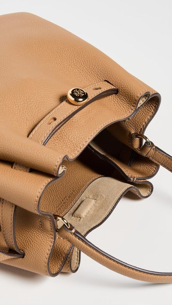 Tory Burch Women's Romy Pebbled Small Bucket Bag-4