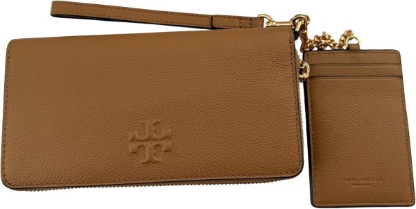 Tory Burch Women's Pebble Leather Thea Zip Continental Wallet With ID Card Case (Tiramisu) continental procontact rx