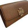 Tory Burch Women's Britten Pebble Leather Envelope Wallet (Moose)-3