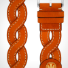 Tory Burch Women's Luggage Brown Braided-Leather Band For Apple Watch