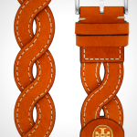 Tory Burch Women's Luggage Brown Braided-Leather Band For Apple Watch
