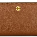 Tory Burch 139540 Blake Color-Block Cortado Brown With Gold Hardware Women's Slim Wallet-0