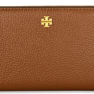 Tory Burch 139540 Blake Color-Block Cortado Brown With Gold Hardware Women's Slim Wallet-0