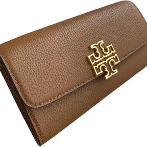 Tory Burch Women's Britten Pebble Leather Envelope Wallet (Moose) britten lachrymae viola