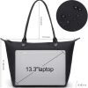 DORIS&JACKY Designer Tote Bag for Women Large Lightweight Leather Nylon Work Shoulder Bag and Foldable Travel Purse jacky