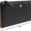Tory Burch Womens 139540 Blake Pebble Leather Colorblock Slim Envelope Wallet, (006 Black/Sand)-3