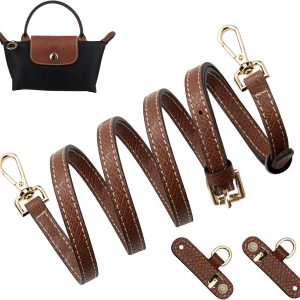SOPROM Crossbody Strap for Longchamp Mini Bag, 11mm Brown & Gold Strap Kit forever 21