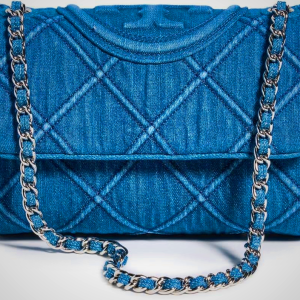 Tory Burch Women's Fleming Soft Denim Small Convertible Shoulder Bag