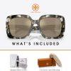 Tory Burch TY7193U Square Sunglasses for Women +BUNDLE with ACCESSORY EYEWEAR KIT tory burch tote