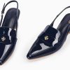 Coutgo Women's Pointed Toe Sandals Slingback Kitten Heel Pumps Slip On Ankle Buckle Dress Shoes-4