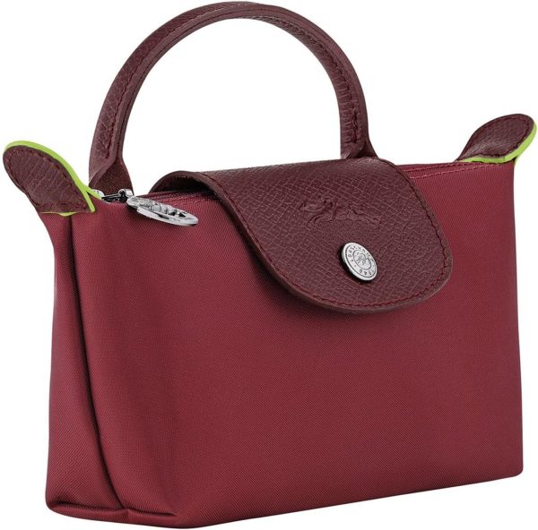 Longchamp Le Pliage Green Mini Pouch Handbag, Grenade mini