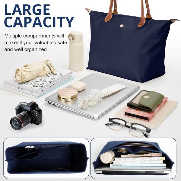 Foldable Waterproof Tote Bag for Women with Purse Organizer Insert baggu