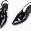 Coutgo Women's Pointed Toe Sandals Slingback Kitten Heel Pumps Slip On Ankle Buckle Dress Shoes-4