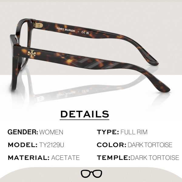 Tory Burch TY2129U OVAL Shape Eyeglasses with eSHADES Luxury Eyewear kit Bundle ty2129u tory burch