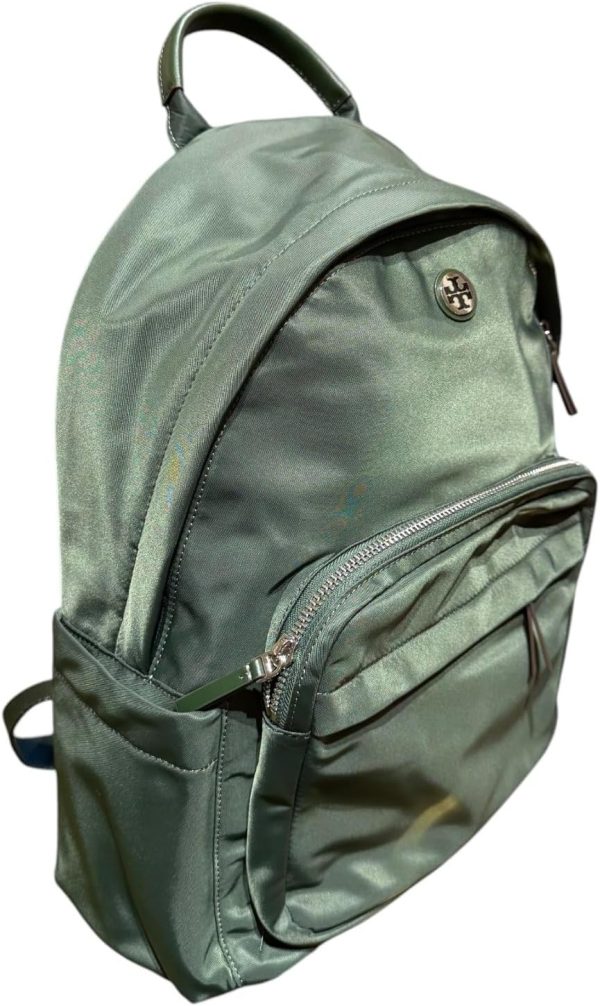 Tory Burch Women's Ella Nylon Backpack With Silver Tone Hardware (Basil)-1