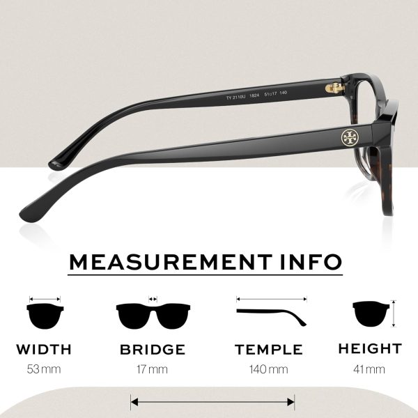 Tory Burch TY2110U RECTANGLE Shape Eyeglasses with eSHADES Luxury Eyewear kit Bundle-3