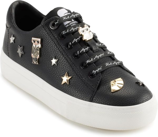 Karl Lagerfeld Womens Cate Pins Lace Up Platform Sneaker-0