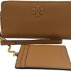 Tory Burch Women's Pebble Leather Thea Zip Continental Wallet With ID Card Case (Tiramisu) tory burch romy