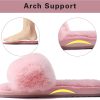 COFACE Womens Slippers with Arch Support Comfy Open Toe Fuzzy Woman House Shoes Plantar Fasciitis Orthotic Ladies Slippers Indoor-3