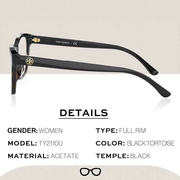 Tory Burch TY2110U RECTANGLE Shape Eyeglasses with eSHADES Luxury Eyewear kit Bundle-1