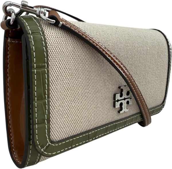 Tory Burch Womens 146467 Thea Pebbled Leather With Gold-tone Hardware Crossbody Bag With Flat Wallet theatrical