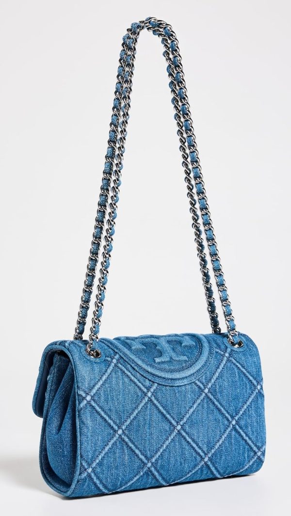 Tory Burch Women's Fleming Soft Denim Small Convertible Shoulder Bag sora2