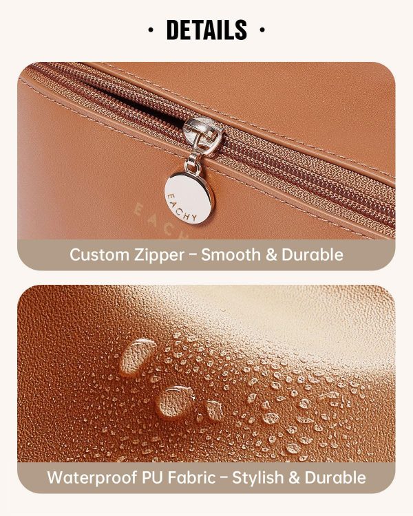 EACHY Travel Makeup Bag,Large Capacity Cosmetic Bags for Women,Waterproof Portable Pouch Open Flat Toiletry Bag Pattern Makeup Bag-4