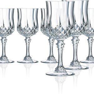 Cristal D'Arques Longchamp 5.5 oz All Purpose Wine Glasses, Set of 6 arquestra