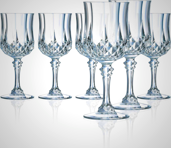 Cristal D'Arques Longchamp 5.5 oz All-Purpose Wine Glasses, Set of 6