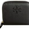 Tory Burch Womens 146463 Pebble Leather Thea Bi-Fold Zip Around Wallet, (Black) thea