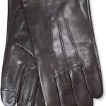 Brooks Brothers Men's Leather Cashmere Lined Winter Gloves with Touchscreen-0