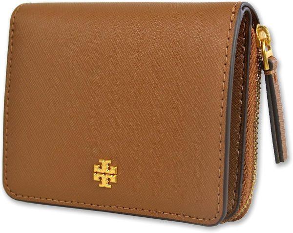 Tory Burch Womens 147606 Saffiano Leather Emerson Zip Around Mini Wallet, (909 Moose) women s pants