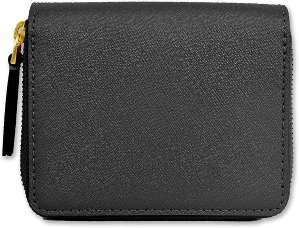 Tory Burch Womens 147606 Saffiano Leather Emerson Zip Around Mini Wallet, (001 Black) emerson college