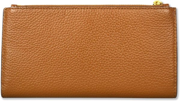 Tory Burch 139540 Blake Color-Block Cortado Brown With Gold Hardware Women's Slim Wallet-1