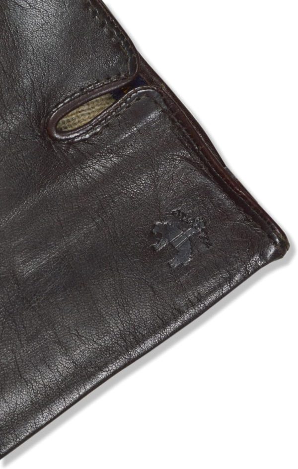 Brooks Brothers Men's Leather Cashmere Lined Winter Gloves with Touchscreen-2