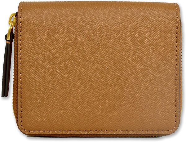 Tory Burch Womens 147606 Saffiano Leather Emerson Zip Around Mini Wallet, (909 Moose) 147606 saffiano leather