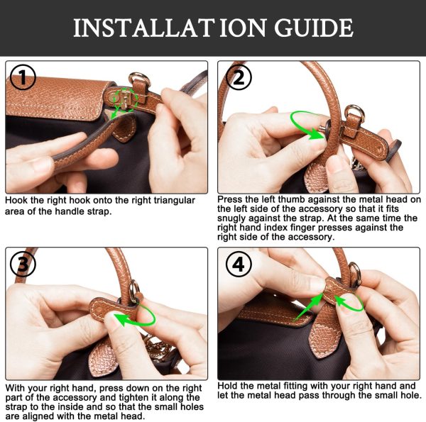 SOPROM Crossbody Strap for Longchamp Mini Bag, 11mm Brown & Gold Strap Kit strapless top