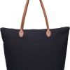 Water-Resistant Lightweight Nylon Tote Bag for Women - Multiple Colors water-resistant tape