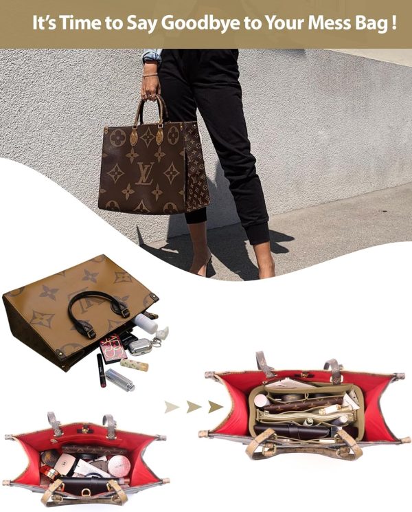 OMYSTYLE Purse Organizer Insert with 5 Sizes, Felt Tote Bag Dividers insert into select