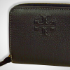 Tory Burch Thea Bi-Fold Zip Around Wallet in Black Pebble Leather