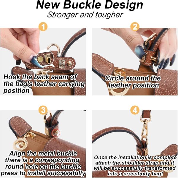 Longchamp Mini XS Bag Organizer with Leather Strap - Punch-Free Design miniforge