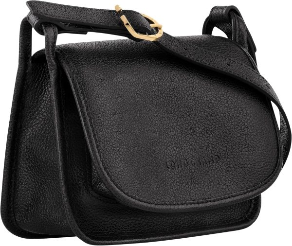 Longchamp Le Foulonne Small Leather Crossbody Bag in Black longchamp le pliage